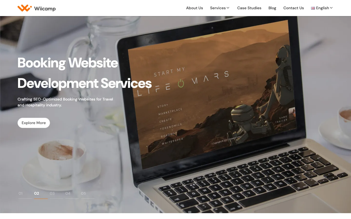 Wiicamp Company Website interface